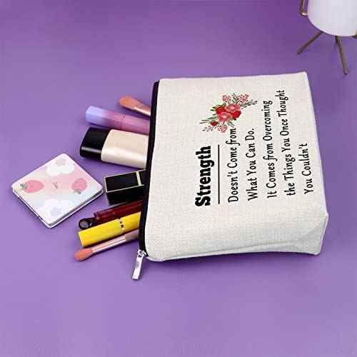Sazuwu Sobriety Gift Addiction Recovery Gift Makeup Bag Motivational Gifts for Women Alcoholics Gifts Cancer Survivor Gift Cosmetic Bag Warrior Recovery Gift New Beginnings Gift Travel Pouch
