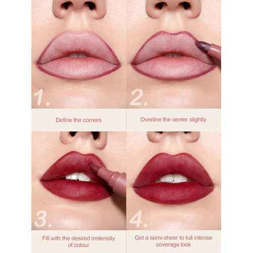 SHEGLAM Love Stained Lip Tint Marker Matte Red Lip Stain Pen Highly Pigmented Long-Lasting Lip Liner Contour Tint Lip Makeup-Bright Side