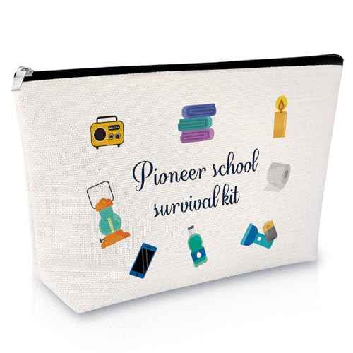 Pioneer Gift Makeup Bag for Women JW Gift Pioneer Gift for Pioneers Pioneer Student Gift Pioneer Day Gift for Her Zipper Travel Cosmetic Pouch Funny Birthday Christmas Gift Canvas Toiletry Bag
