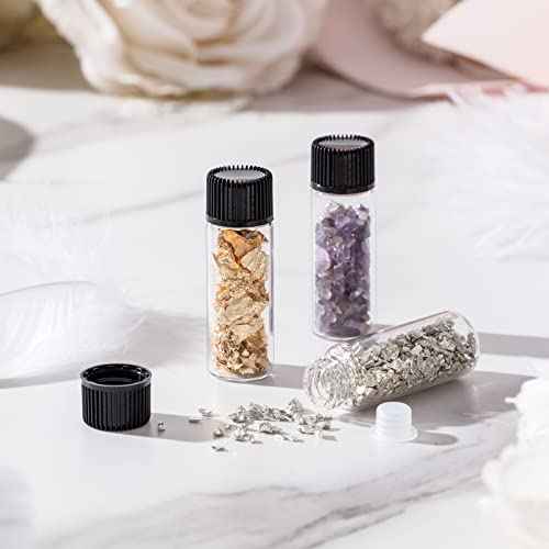 Lallisa 80 Pcs 5 ml Small Glass Vials with Screw Caps and Plastic Stopper Anointing Oil Sample Clear Bottles Leakproof for Liquids Aromatherapy Fragrance Lightweight Perfume Travel