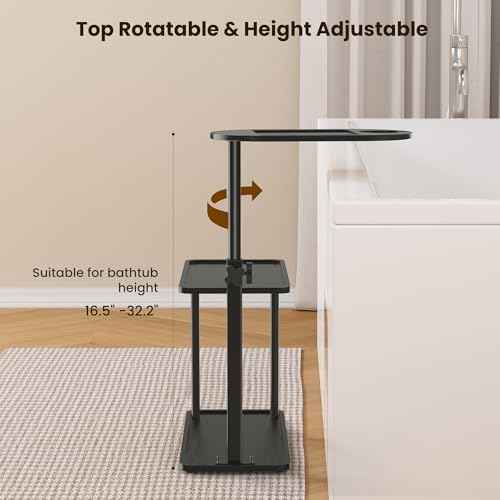 Bathtub Tray Table, Freestanding Bath Side Table Tub Tray Caddy, 3 Layer Bamboo Bath Board Shelf, Bathtub & Bathroom Accessories, New Home Gift for Mom, Housewarming, Anniversary, Wedding