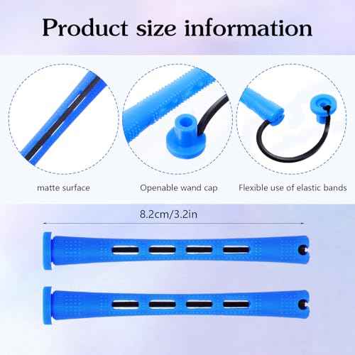 20 Pcs Perm Rods For Short Hair Small Plastic Hair Perming Rods And Rollers Curling Roller Perm Rod Medium For Long Hairs (Blue, 0.35 Inches)