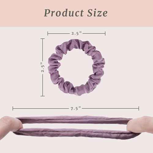 30 Pcs Small Scrunchies for Women Girls, No Damage Hair Accessories Ponytail Holders, Elastic Soft Rubber Bands for Thick Thin Hair (Pink & Purple Colors)