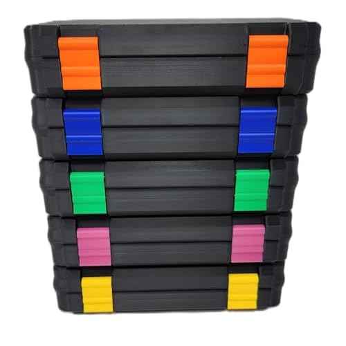 3D Printed - 3ml Vial Storage Case - Freezer Safe Hard Shell Peptide Case for Home, Fridge, Travel (Black/Blue, 50 3ml Vials)