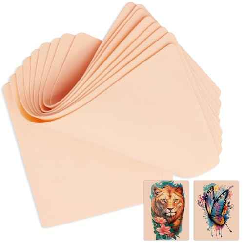 Tattoo Skin Practice - Jconly 10Pcs Blank Tattoo Fake Skin Double Sides Tattoo Practice Skin 7.4x5.6" Tattooing and Microblading Eyebrow Practice Skin for Beginners and Experienced Artists