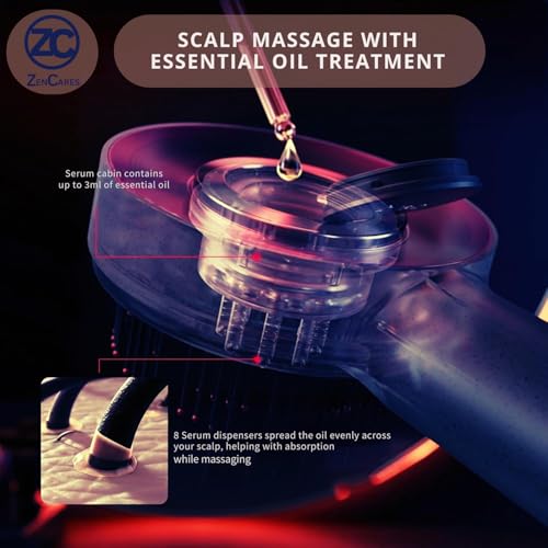 3 in 1 Hair Scalp Massager & Oil Applicator for Hair Growth, Electric Hair Brush with Oil Dispenser, Scalp Massager. (Red)