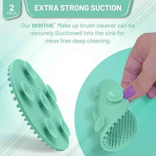 MINTHE¢â Makeup Brush Cleaner Mat | 2 Pack | Silicone Make up Cleaning Pad