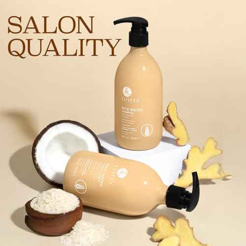 Luseta Rice Water Shampoo and conditioner Set Strengthening & Nourishing Revitalizes Shine for All Hair Types Hydrating & Frizz Control for Women and Men 16.9oz*2