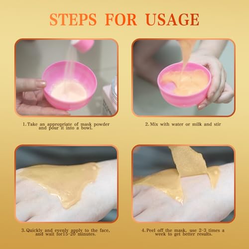 Jelly Mask for Facials Professional,Vitamin C Jelly Face Mask,Brightening & Hydrating Mask, Nourishing & Tightening, Anti-Aging & Acne Treatment, Face Skin Care Bowl Set DIY Spa 23 Fl Oz