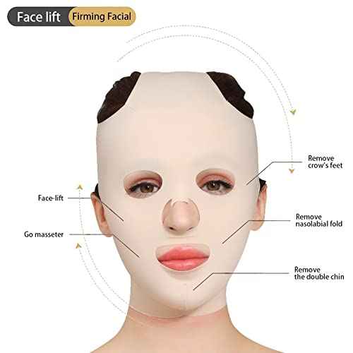 Facial Slimming Strap,Facial Slimming Mask Chin Strap Three Dimensional V Shaped Face Slimming Belt Eliminates Sagging Skin And Improves Contour (Full face)