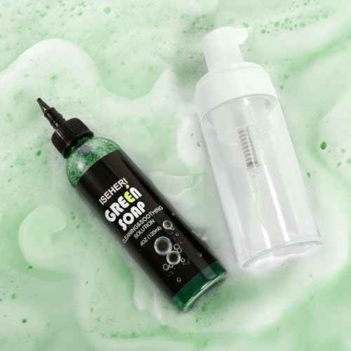 Ultra Concentrated Green Tattoo Soap 4OZ with Foaming Bottle 120ml, Tattoo Soap Tattoo Supplies for Tattoos Piercings, Clean Skin Equipment