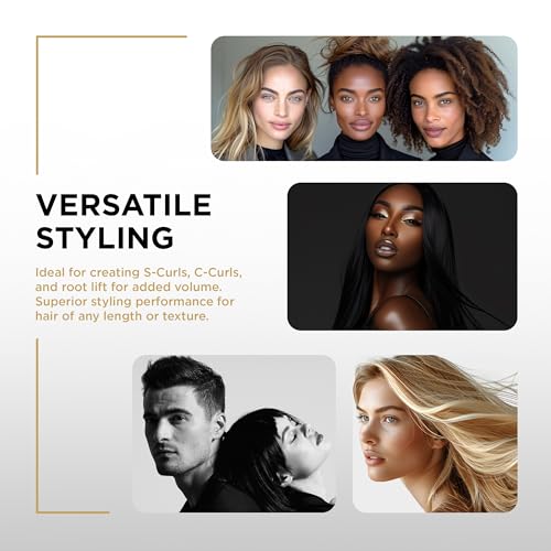 COCCO Black Series Ceramic Boar Brush S3, Hair Styling Brush with Dual Bristle Technology, Ceramic-Coated Barrel, Ergonomic Design, 41 mm