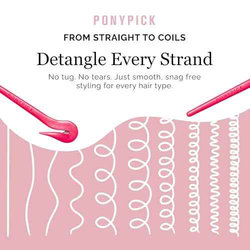 THE PONY PICK Hair Elastic Rubber Bands Cutter Tool Easy To Use, Pain Free, No Hair Damage Ponytail Cutter Tool for Kids & Toddlers (3 Picks & 50 Clear Hair Elastics)