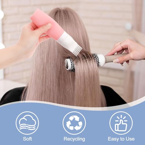 2 Packs Silicone Hair Oil Applicator, 2.7 Ounce Root Comb Applicator Bottle for Hair Dye, Hair Dye Comb Brush, Scalp Oil Applicator Bottle