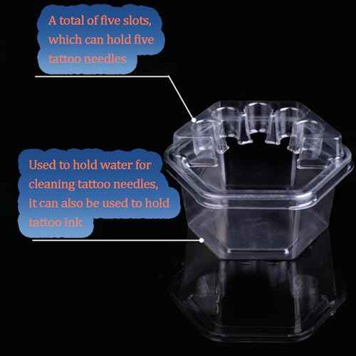 20PCS Hexagonal Disposable Tattoo Cartridge Cup Holder Plastic Tattoo Cartridge Tray For Tattoo Inks Needle Holder Placement Rack Disposable Plastic Cup Working Cup Cleaning Cup