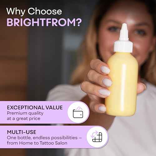 BRIGHTFROM Twist Top Applicator Bottles, Squeeze 4 OZ Empty Plastic Bottles, Refillable, Open/Close Nozzle - Leak Proof, Multi Purpose - 3 PACK