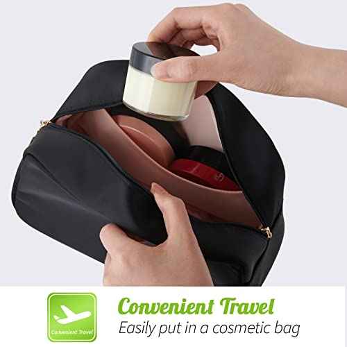 1oz Glass Jar with Lid, Hoa Kinh 40 Pack Clear Round Containers Cosmetic Glass Jars with Inner Liners and Black Lids Travel Jars for Storing Lip and Body Scrub, Lotion, Body Butter, Bath Salts, Liquid