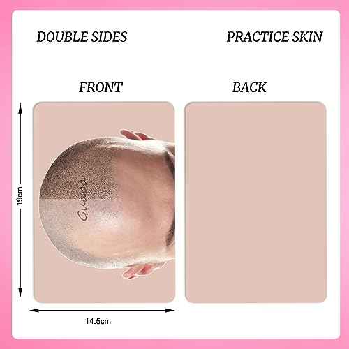 Soft Silicone Man Bald Scalp Micropigmentattion Practice Skin Male SMP Training Pad Hair Strokes Tattoo Sheet for Scalp SMP Practice (3pcs)