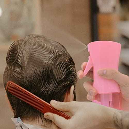 Empty Spray bottles, Continuous Spray Bottle for Hair, Spray Water Bottle Fine Mist Refillable, Skin Care, Showering Pets, Plants, travel, Ironing and Cleaning 6.8 Ounce (1 Pack, Pink)