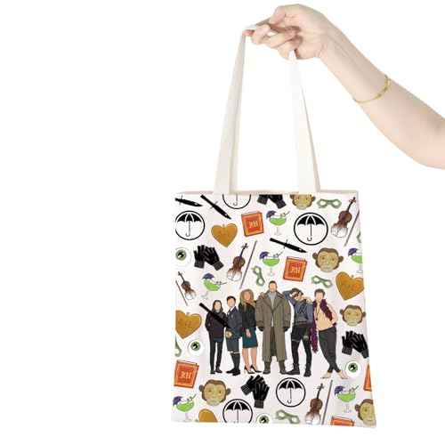 WCGXKO TV Show Inspired Number Five Number Four Inspired Canvas Tote Bag Reusable Bag Shopping Bag For Fans