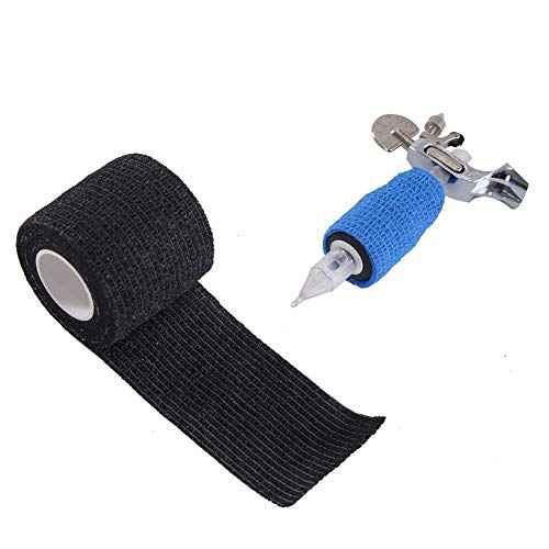 12pcs Disposable Cohesive Tattoo Grip Cover Wrap 2 Inch x 5 Yards Self Adhesive Bandage Breathable Cohesive Bandage Wrap Rolls Elastic Self-Adherent Tape for Stretch Athletic, Sports, Wrist, Ankle
