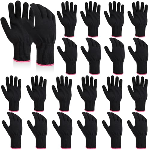 Suhine 20 Pcs Professional Heat Resistant Gloves for Hair Styling Curling Heat Resistant Work Gloves