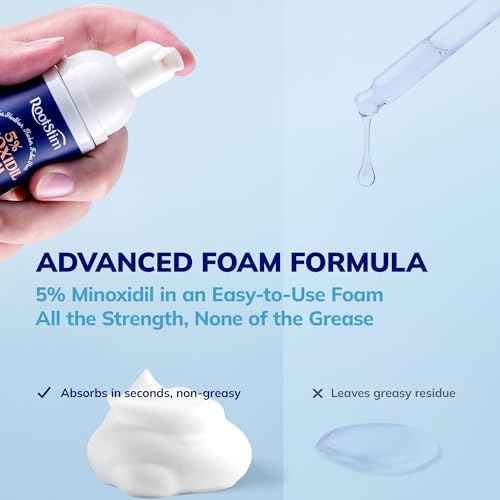 5% Minoxidil Foam for men and women, Extra Strength Hair Regrowth Treatment for Thinning Hair and Hair Loss, Hair Follicle Health ? Thicker, Fuller Hair Growth Solution 6 FL.OZ
