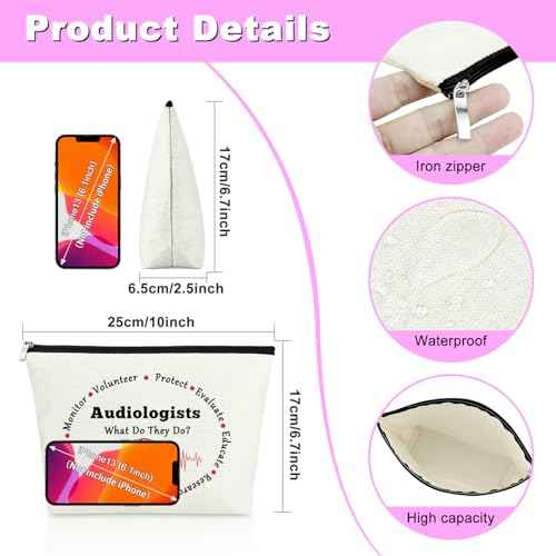 Mxrymvu Audiologist Gifts Audiologist Makeup Bag Ear Doctors Gifts Travel Bag Funny Audiology Gifts Cosmetic Bag Audiology Student Graduation Gifts Audiology Assistant Gifts Zipper Pouch