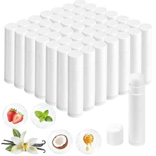 Lip Balm Bulk Unlabeled 50 Pack, Natural Lip Balms Set Gifts For Women, Custom Party Favors Appreciation Christmas Gift For Coworkers, Ideal For Weddings, Birthday, Baby Showers- 5 Flavors