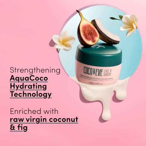 Coco & Eve Like a Virgin Hair Masque - Coconut & Fig Hair Mask for Dry Damaged hair with Shea Butter & Argan Oil for Hair Repair & Hydration | Deep Conditioning Mask Hair Treatment (212 ml)
