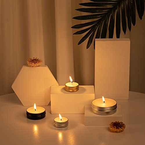 0.5 oz Screw Top Aluminum Tin Jar with Screw Lid and Blank Labels (Silver - Pack of 32)