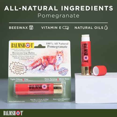 BALMSHOT Organic Lip Balm - Pomegranate Flavor - SPF 15, Made in USA