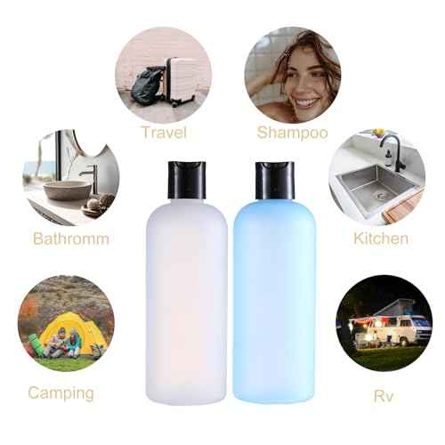 10 oz Small Plastic Bottles with Disc Caps, Empty Shampoo Bottle, Leak Proof Travel Bottles for Toiletries,Conditioner,Lotions,Cream, Dish Soap,BPA Free, Pack of 2