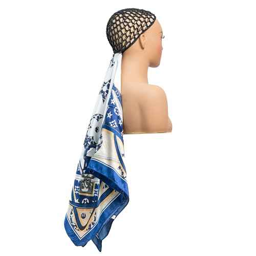 ROSEBONY Wrap Cap Hair Net with Scarf, Heatless Silk Press Hair Care, Shower Cap (color-10)