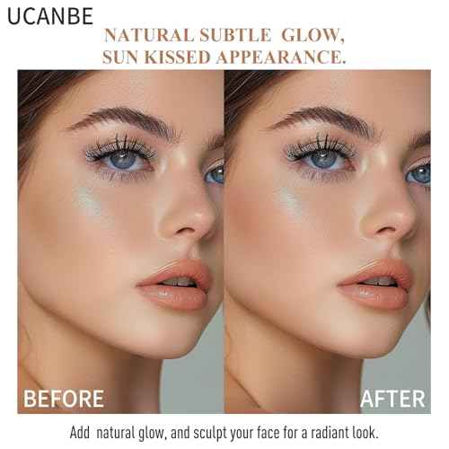 UCANBE Glow Bronzer, Long-Lasting Baked Shimmer Bronzing Powder - 02 Light Bronzer, Lightweight & Buildable Neutrual Satin Finish, Luminous Contour for Face, Cheeks, and Body