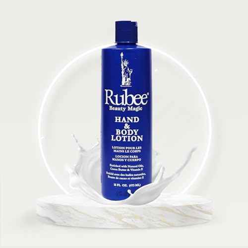 RUBEE Body & Hand Lotion - Pack of 2 Non-Greasy Lotion for Women & Men - 16 oz Cacao Butter Lotion for Extremely Dry Skin - Vitamin E Moisturizer