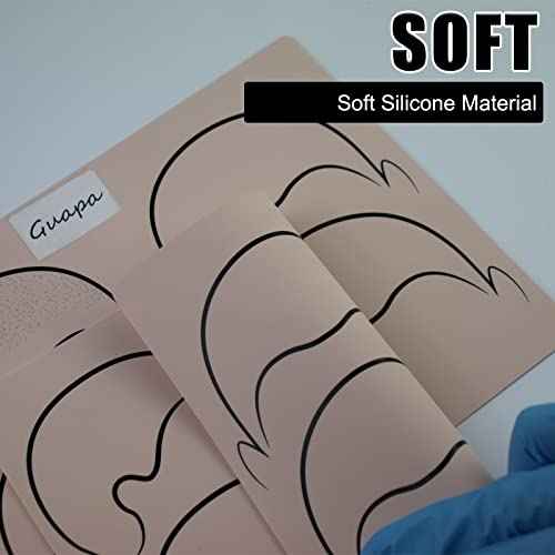 5pcs 2 Sided Pre-draw Scalp Micropigmentation Practice Skins Hairline Tattooing Fake Silicone Practice Pad Smp Tattoo Fake Skin for SMP Training (5pcs)