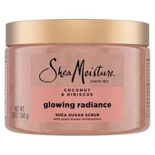 SheaMoisture Shea Sugar Body Scrub For Glowing Radiance Coconut Hibiscus Glowing Radiance Body Scrub With 24h Shea Moisture Nutrients 12 oz