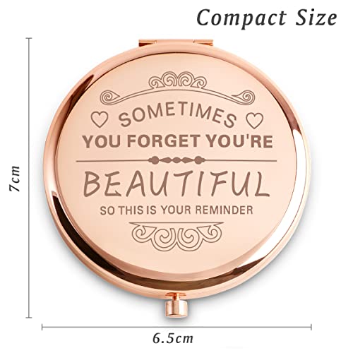 Stocking Stuffers for Women Girls, Christmas Birthday Gifts for Adult Teen Kids, Personalized Compact Mirror for Friends Sister Daughter Mom Wife