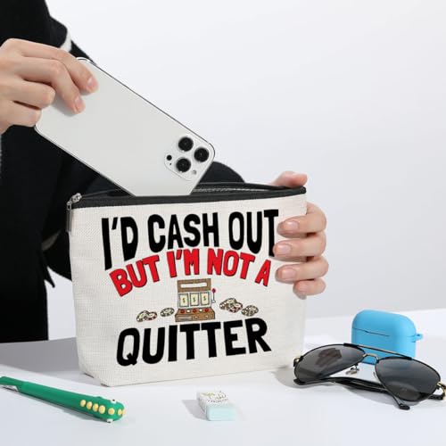 ZHAMEN Funny Gifts Makeup Bag Gambling Gifts Makeup Pouch Christmas Birthday Gifts for Gambler Casino Lover Friends Her Women Sister Coworkers Cosmetic Travel Bag