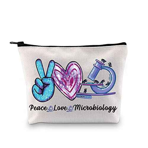 GJTIM Microbiologist Gift Cosmetic Bag Love Microbiology Science Lab Week Makeup Bag for Women in Science