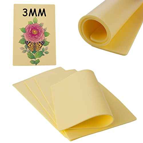 3mm Tattoo Practice Skin, 3 Pcs 12x8" 3mm Thick Silicone Fake Skin Blank Double Sides Soft Skin, Tattooing Microblading Eyebrow Lip Practice Sheet for Beginners and Artists (3Pcs I 3mm)