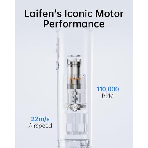 Laifen Swift Hair Dryer, High Speed 200M Ionic Blow Dryer with 110, 000 RPM Brushless Motor for Fast Drying, Low Noise, Hairdryer with Magnetic Nozzle