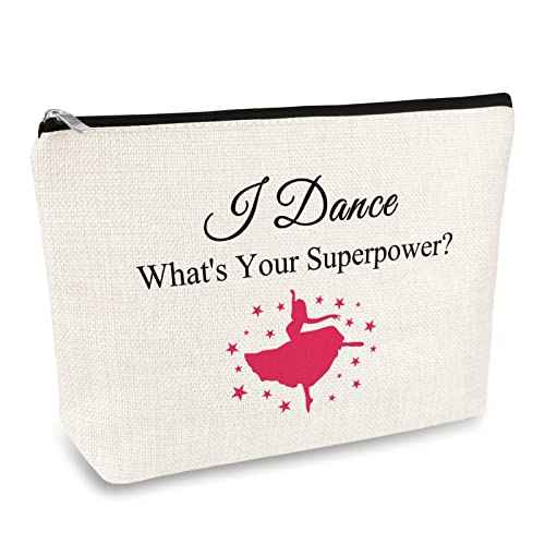 Dance Lover Makeup Bag Dancer Gifts Dance Teacher Appreciation Gifts Dance Teams Gifts Cosmetic Bag for Women Dance Recital Gift for Girls Birthday Christmas Gift for Dancer Daughter Friend Dance Mom