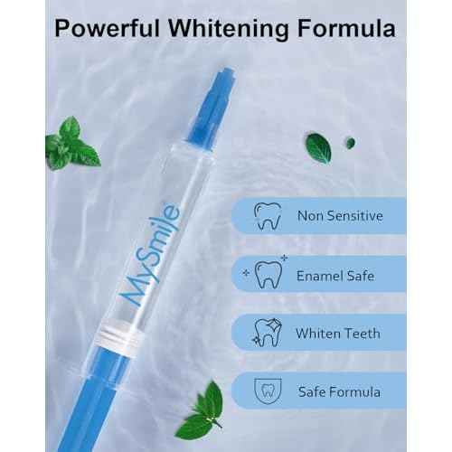 MySmile Teeth Whitening Gel Pen Refill Pack, 3 Non-Sensitive Teeth Whitening Pen, Deluxe Teeth Whitener Dental Grade Tooth Whitening Gel with Carbamide Peroxide for Home, 10 min Fast Result