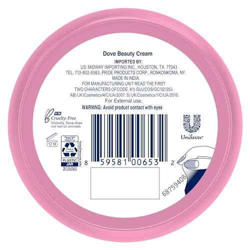 Dove Lotion, Beauty Cream - Light, Fast-Absorbing Face and Body Cream for Normal to Dry Skin, 24-Hour Moisture, Luxuriously Scented Face Cream, Hand & Body Lotion, Travel Size, 2.53 Fl Oz (Pack of 4)