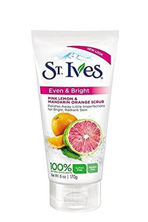 St. Ives Even & Bright Face Scrub Pink Lemon and Mandarin Orange 6 oz (Pack of 12)