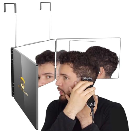 360 Mirror for Haircuts for Men for Women for Braiding Hair Trifold 3 Way Mirror to See Back of Head Barber Haircut Tool Three Way for Hair Cutting Self Cut