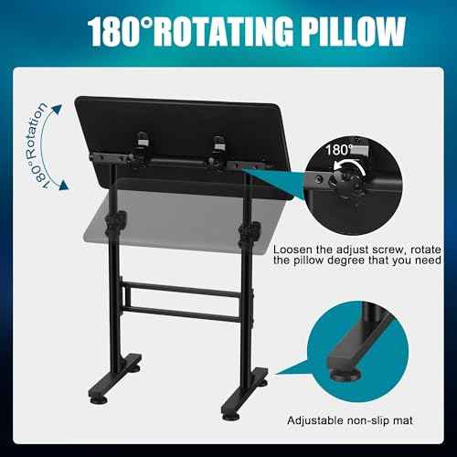 POARMEEY XXL Tattoo Arm Rest Stand Professional Tattoo Armrest with Large Soft Pillow and Adjustable Hight Angle for Studio