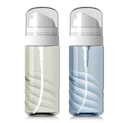 2 Pack 60ML Small Spray Bottle, Portable Refillable Travel Spray Bottle for Hair, Cleaning, Beauty, Fine Mist, Leak Proof, Lt. Blue and Lt. Green